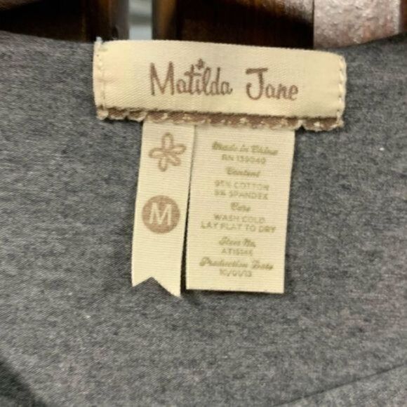 Matilda Jane gray long sleeve shirt size medium - Picture 8 of 11